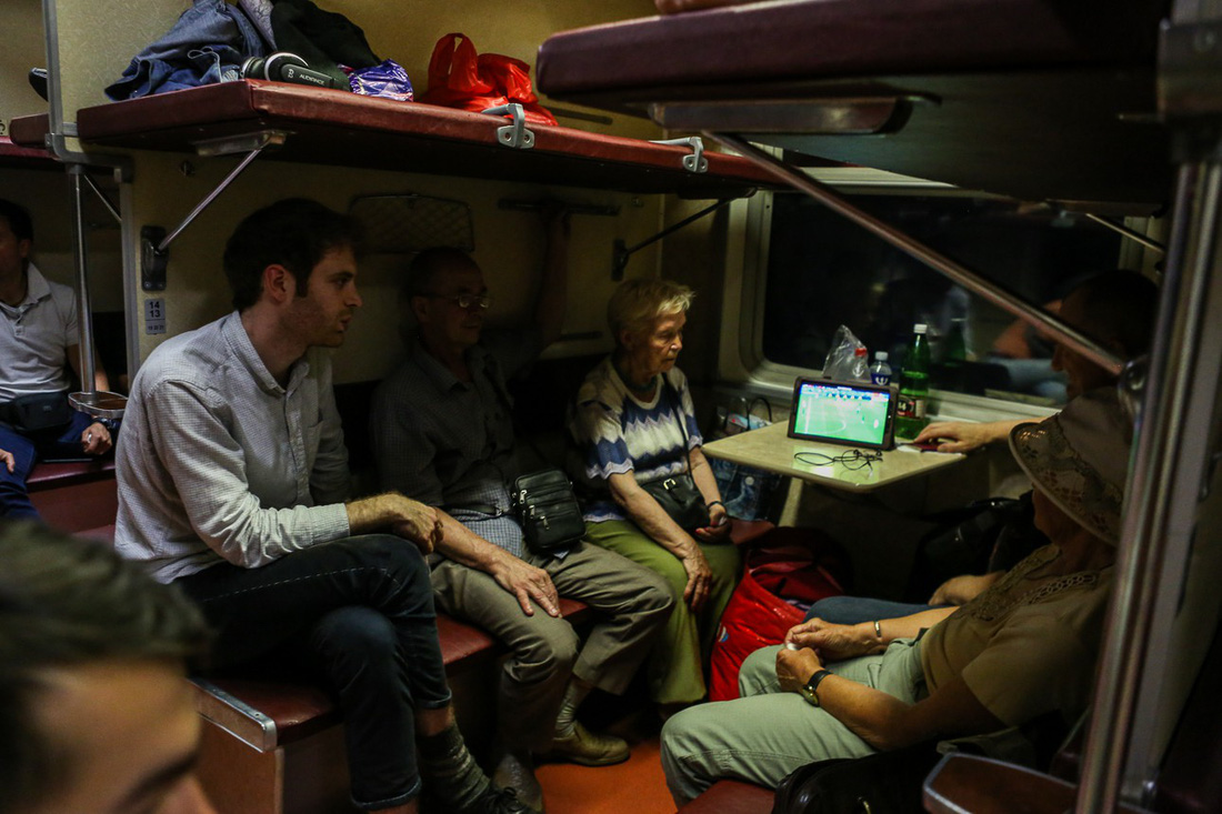 Everyone watched the World Cup on the train